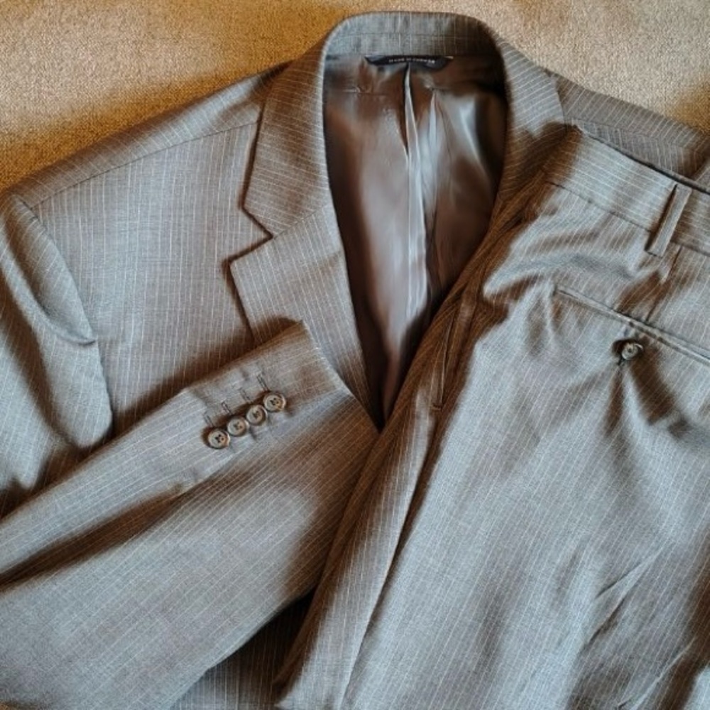 Vtg Ralph Lauren Suit Mens 50R Wool Blazer Pants 42/30 2 Piece Pinstripe Canada